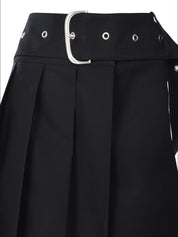 Off-white wraparound pleated mini skirt