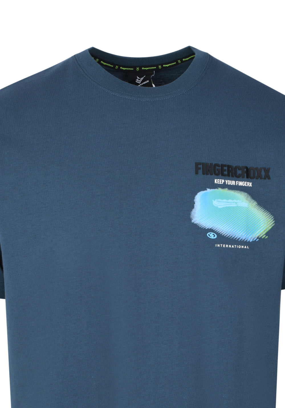 Men Keep Your FINGERX T-shirt in Dark Blue