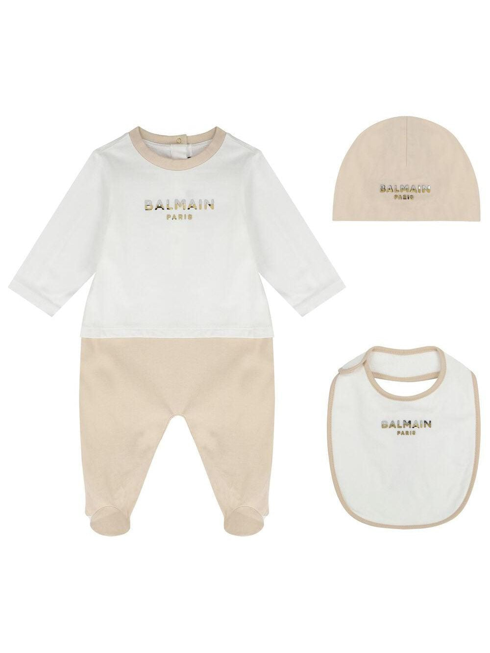 Balmain kids logo-appliqué cotton pajamas