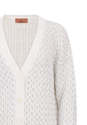 Oversized cardigan in knit with braiding and sequins