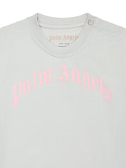 CURVED LOGO T-SHIRT GREY LIGHT PINK