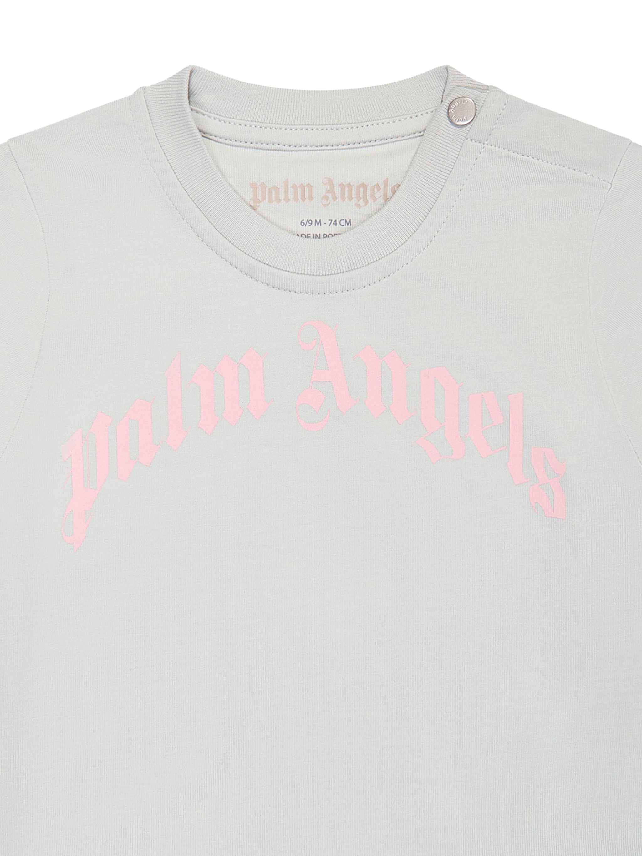 CURVED LOGO T-SHIRT GREY LIGHT PINK