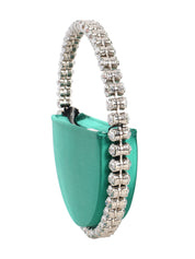 Emerald Eternity Clutch Stone-encrusted satin clutch