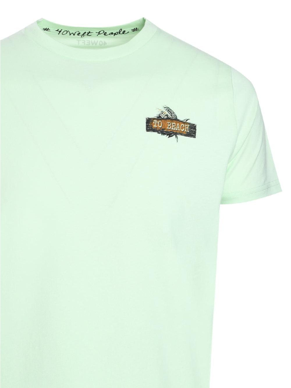 Round neck t-shirt m/c prints background color