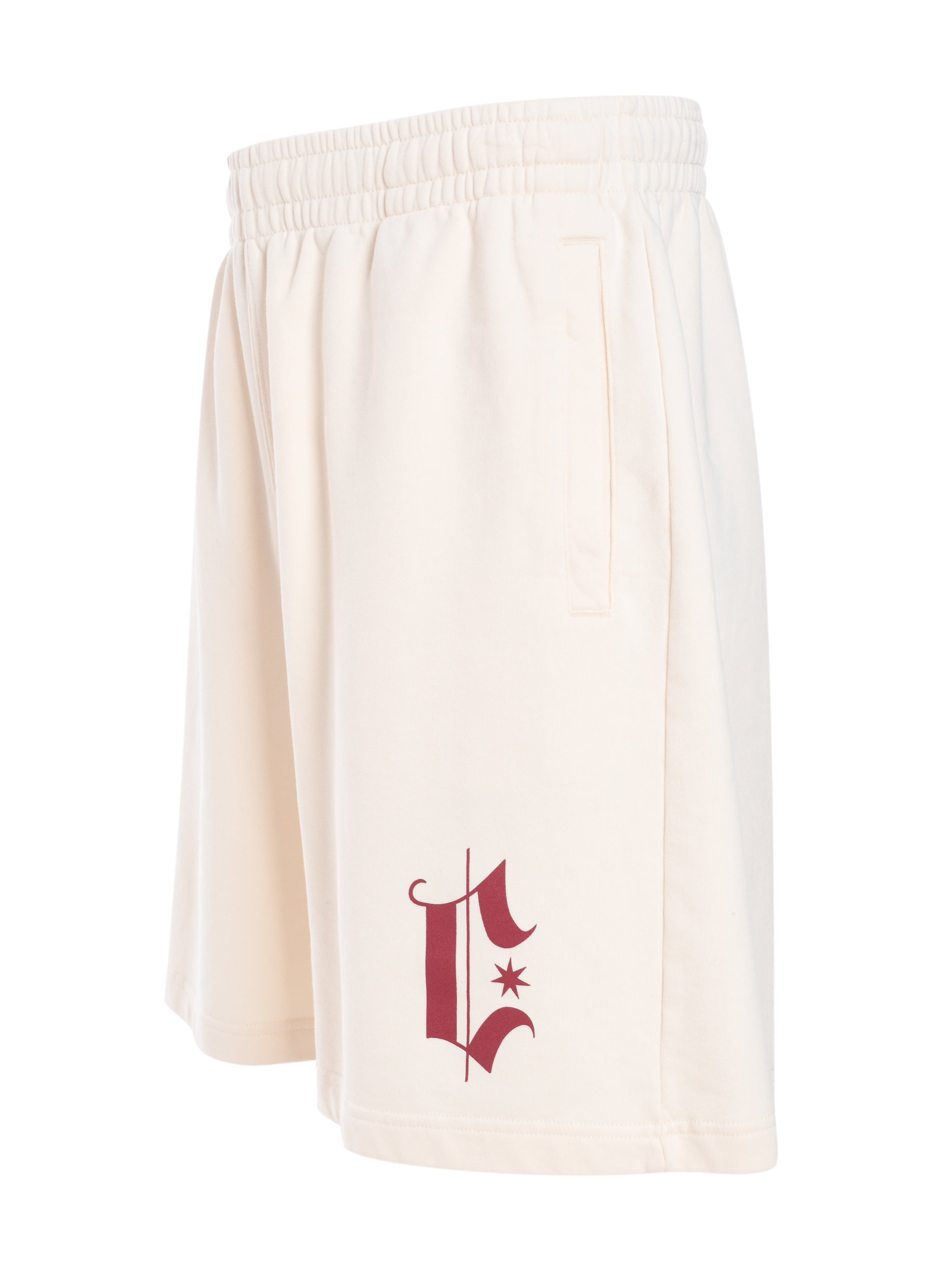 HEADLETTER COMFY SWEATSHORTS ECRU BURGUN