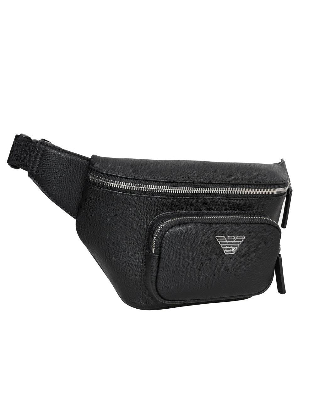 Emporio armani leather logo-plaque bag