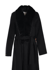 LONG COAT\ FORMAL ABAYA WITH REX FUR ON COLLAR