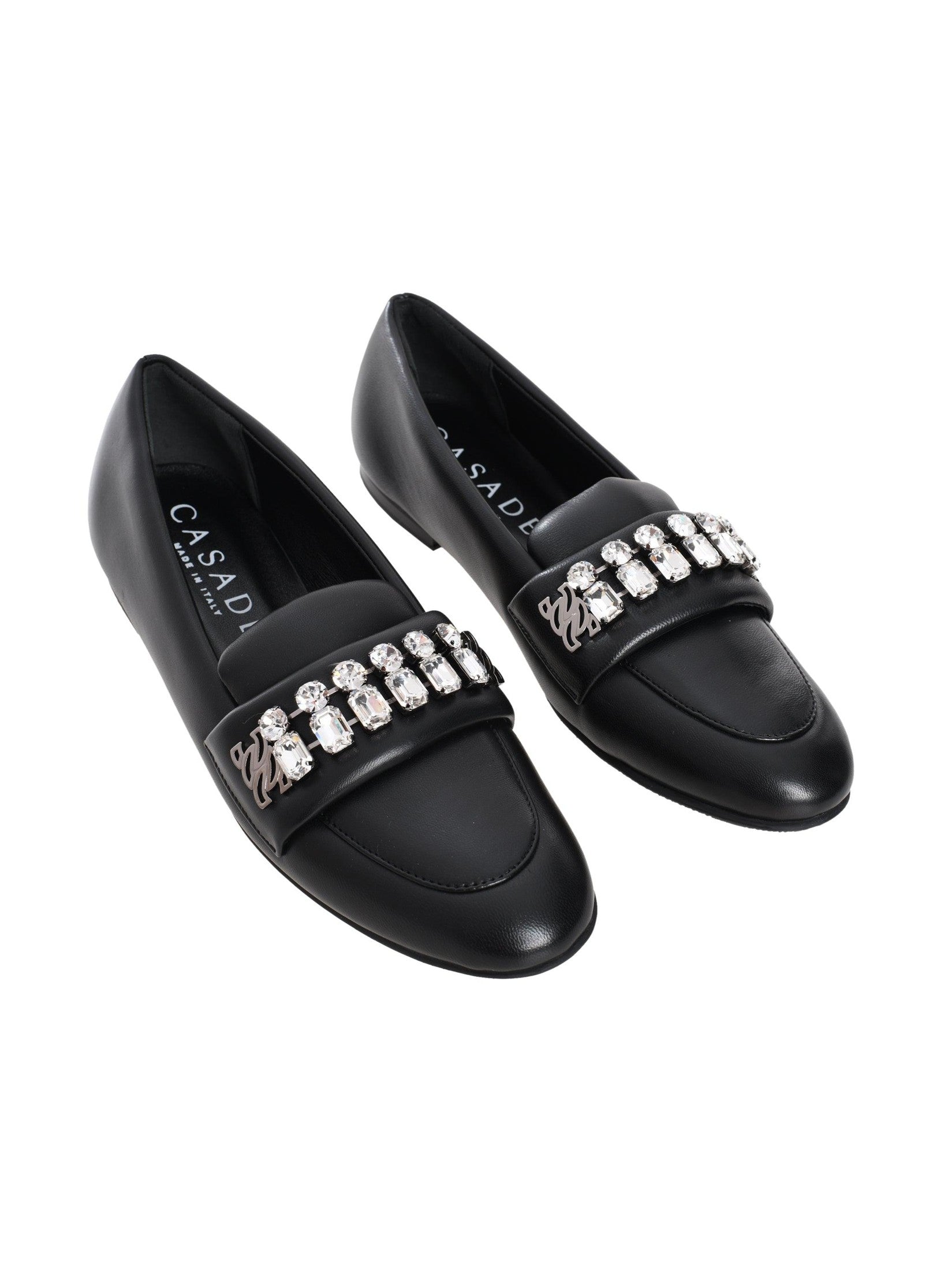 Puff leather ballerinas
