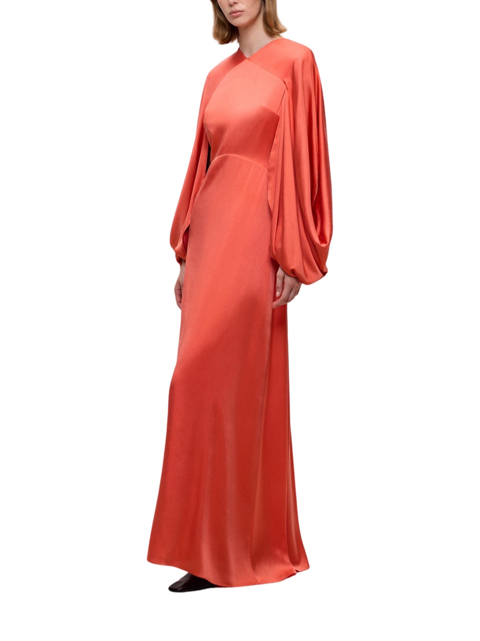 Cape sleeve long dress