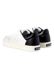 Off-white low-top vulcanized leather snakers
