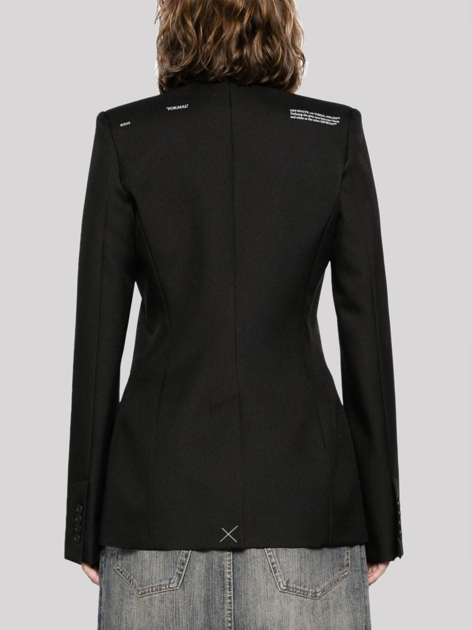 Black twill weave blazer
