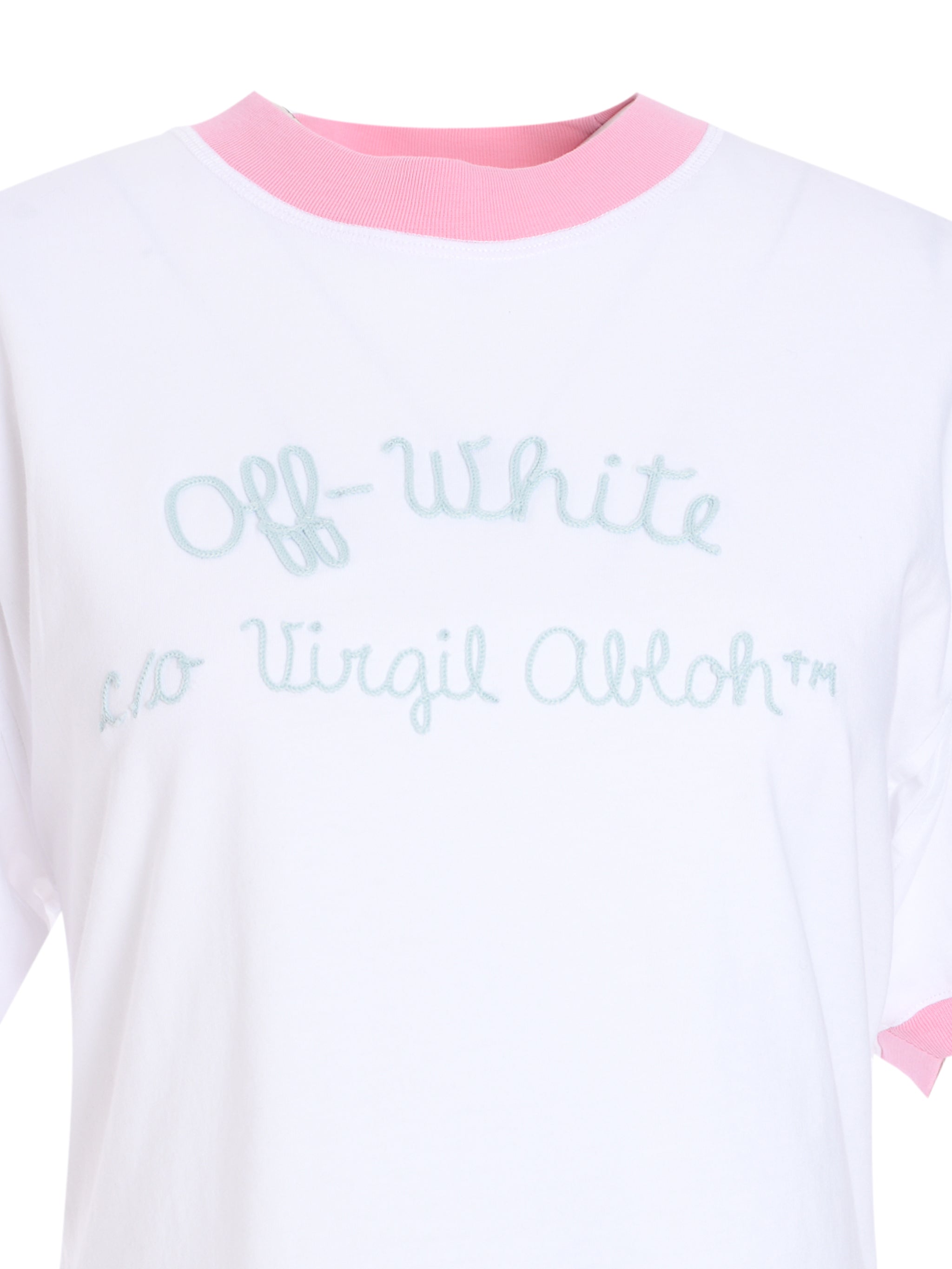 EMBR SCRIPT TYPE CROP TEE WHITE - MILKY