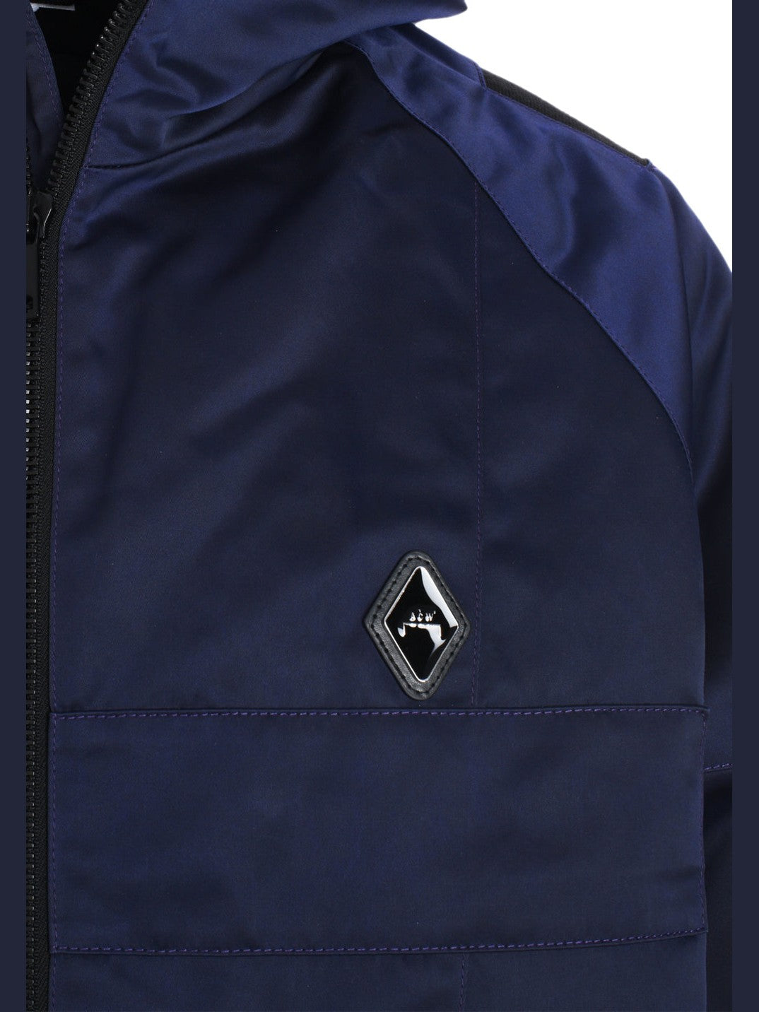 A-cold-wall* overdye logo-plaque panelled hooded jacket