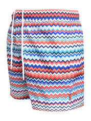 Swimming trunks in zigzag print nylon