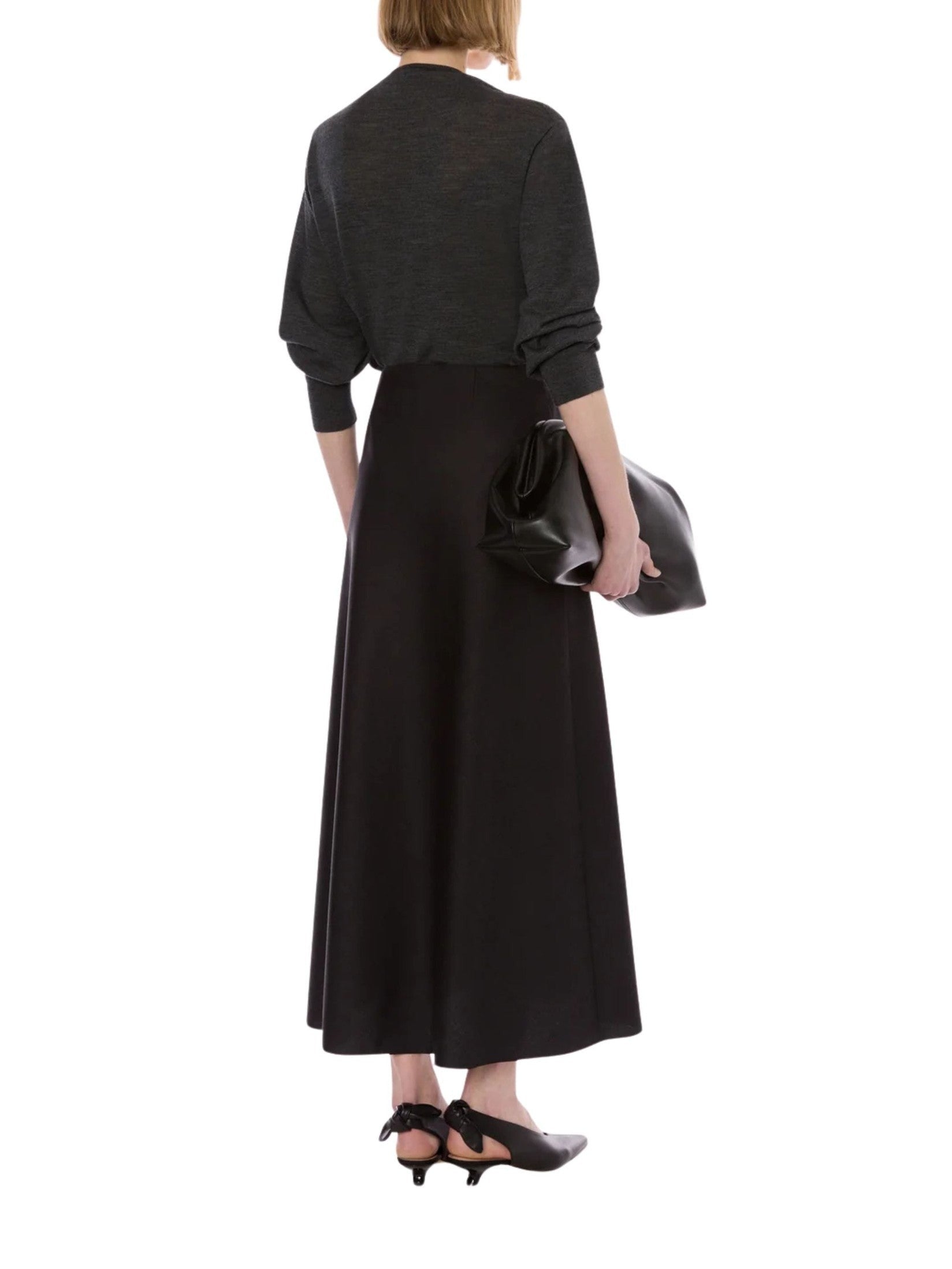 Slip-on skirt in tropical wool
