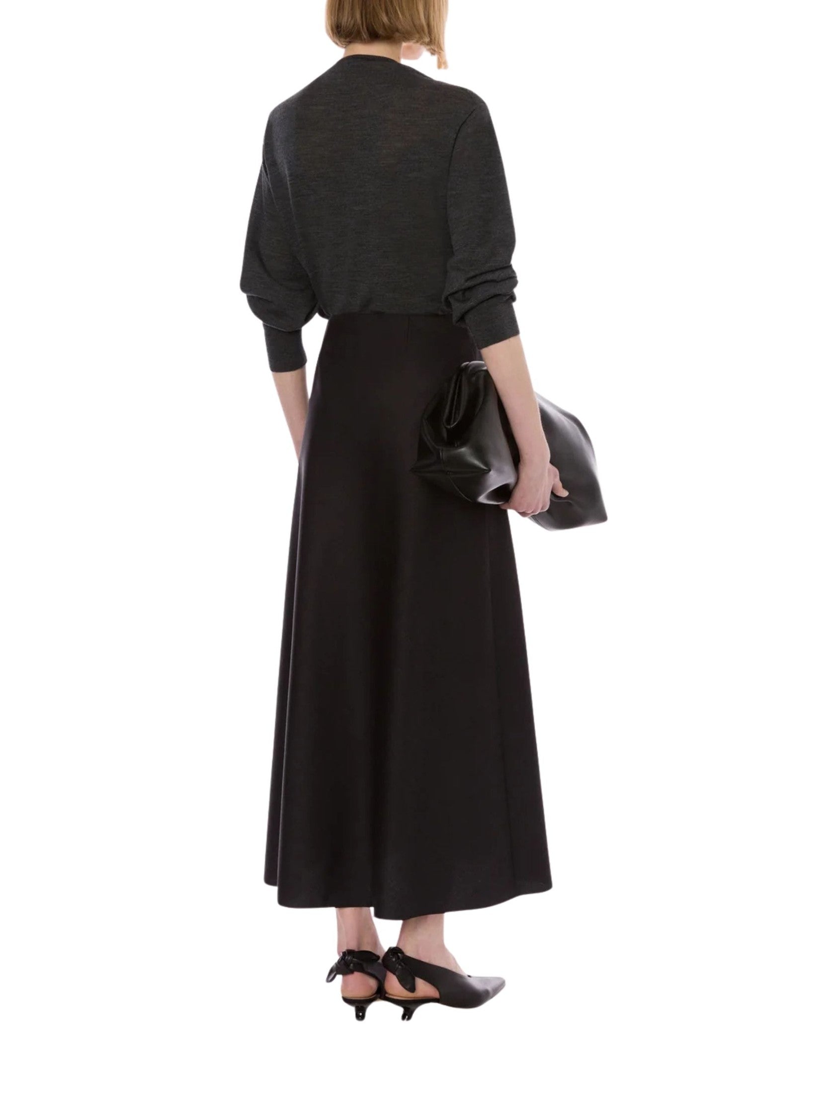 Slip-on skirt in tropical wool