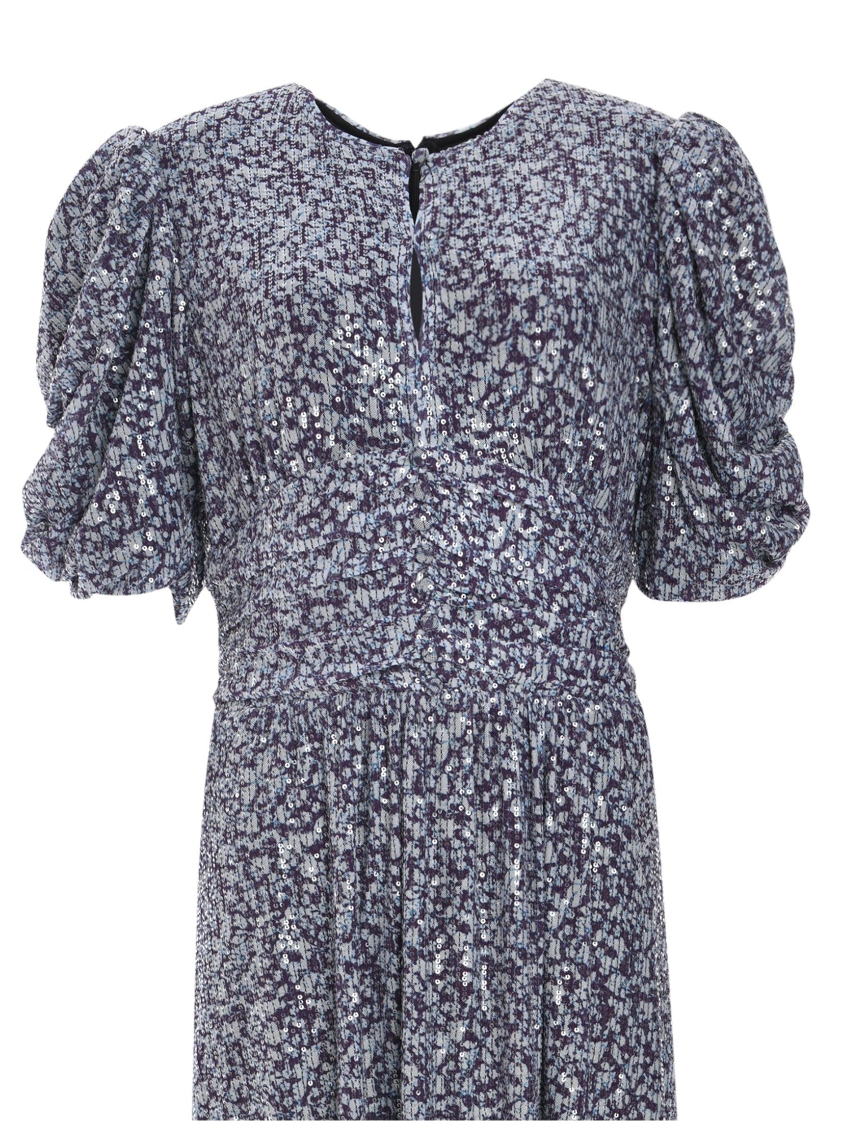 Puff sleeve sequin dress