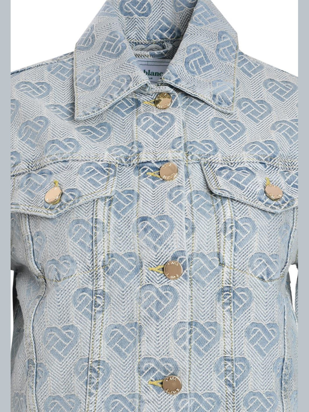 Casablanca heart monogram-jacquard denim jacket