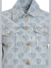 Casablanca heart monogram-jacquard denim jacket