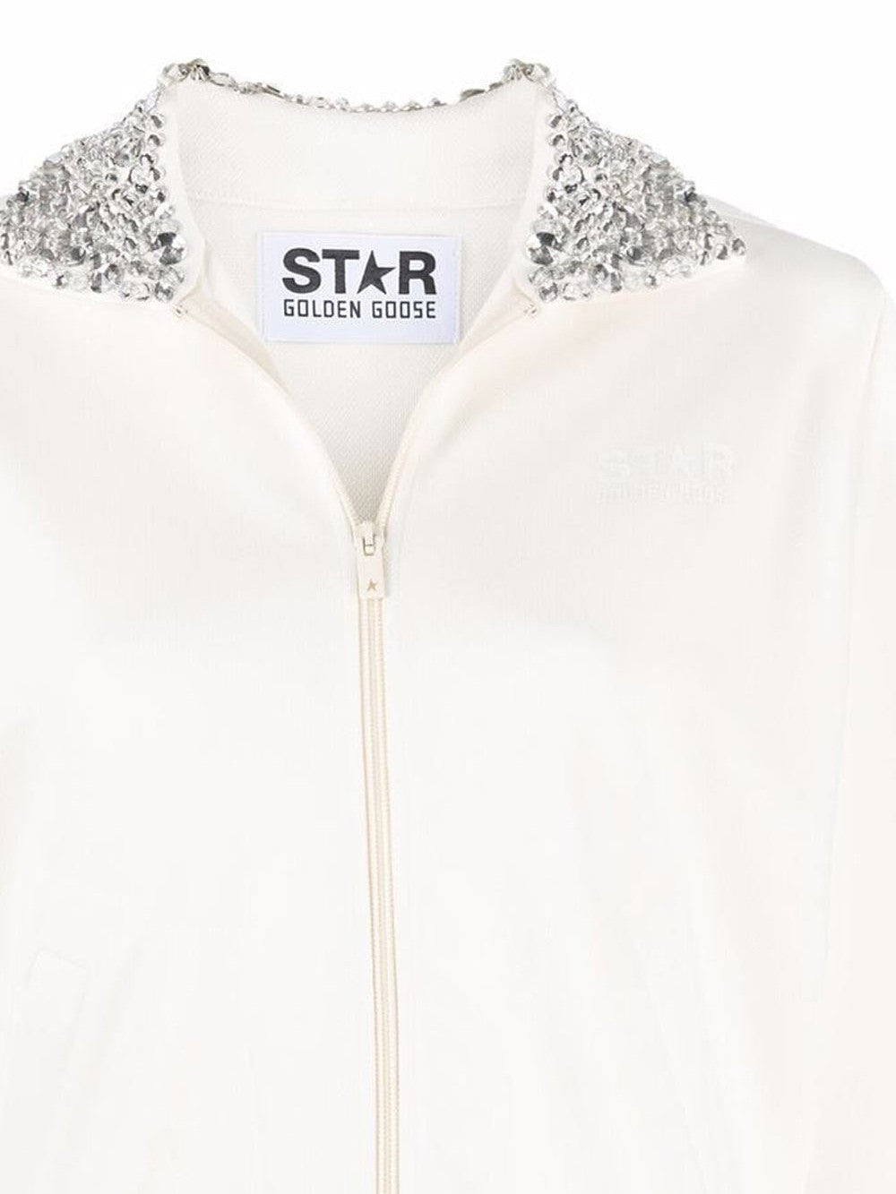 Golden goose crystal-embellished zipped sweatshirt