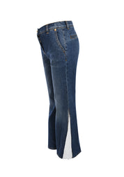 mid-rise panelled flared jeans