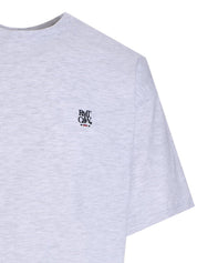 Back point blue flower tee shirt