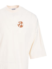 COUNTY GLOBE LOOSE T-SHIRT ECRU BROWN