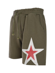 Pintuck sweat short star