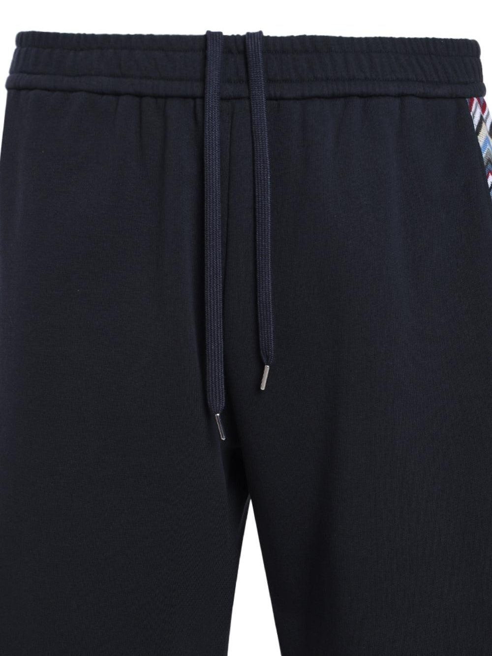 Shorts in cotton with chevron inserts