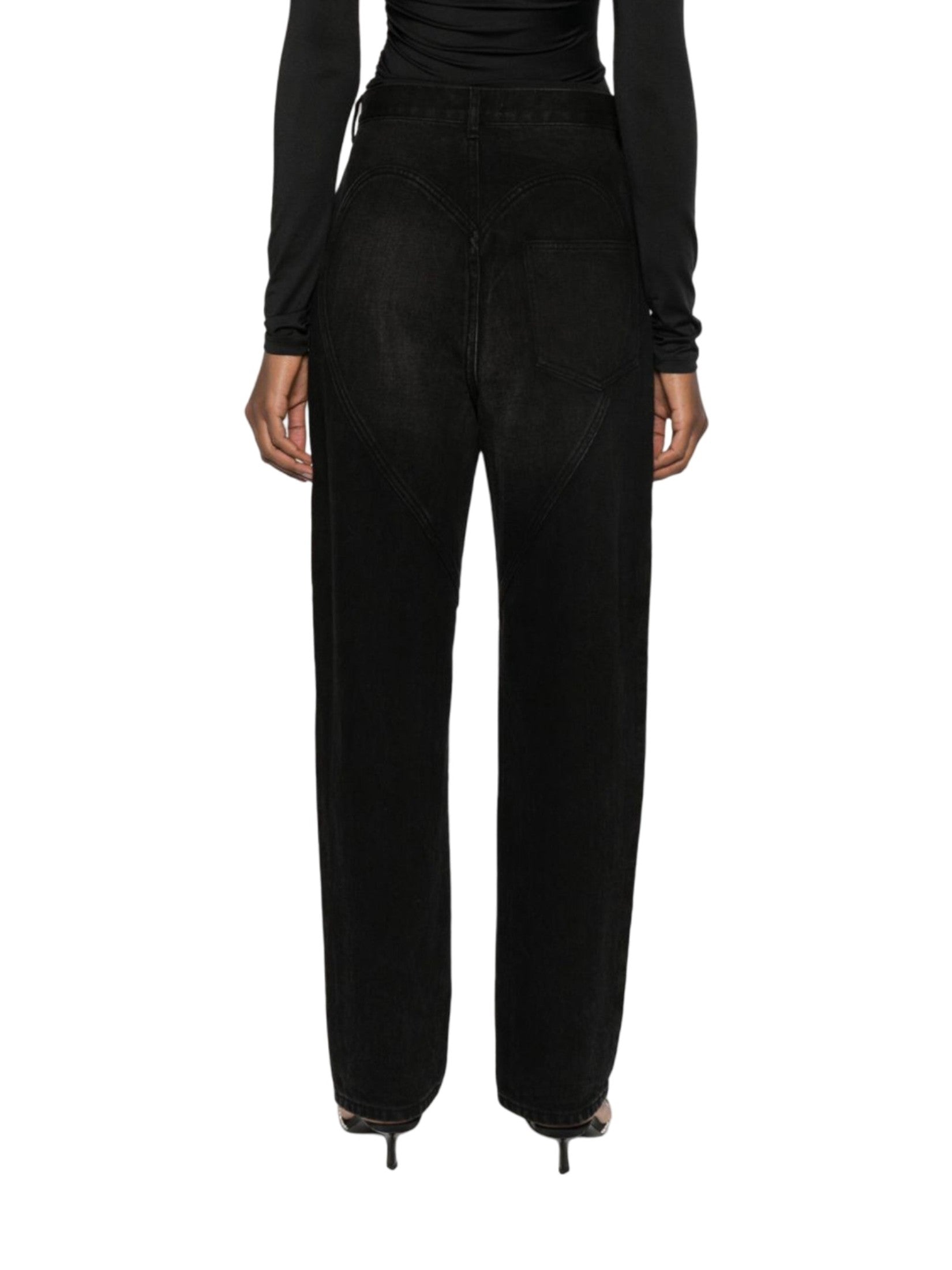 Crystal slit jean