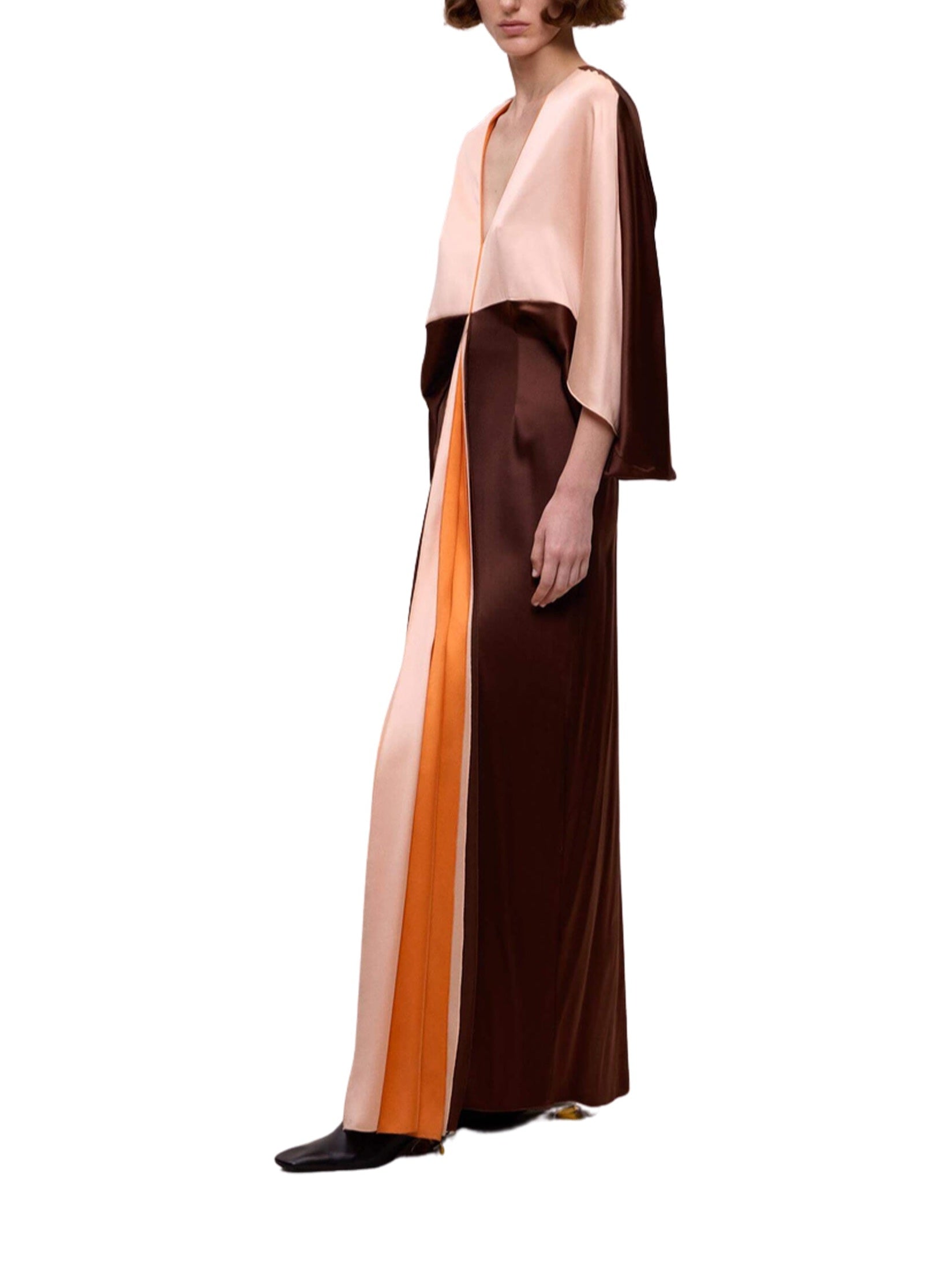 Salmon silk dress