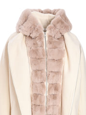 SHORT NATURAL COAT WITH REX FUR ON ITS SIDE INTERIOR AND