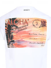 Round neck t-shirt m/c prints background color