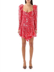 Rotate ruched sequinned minidress