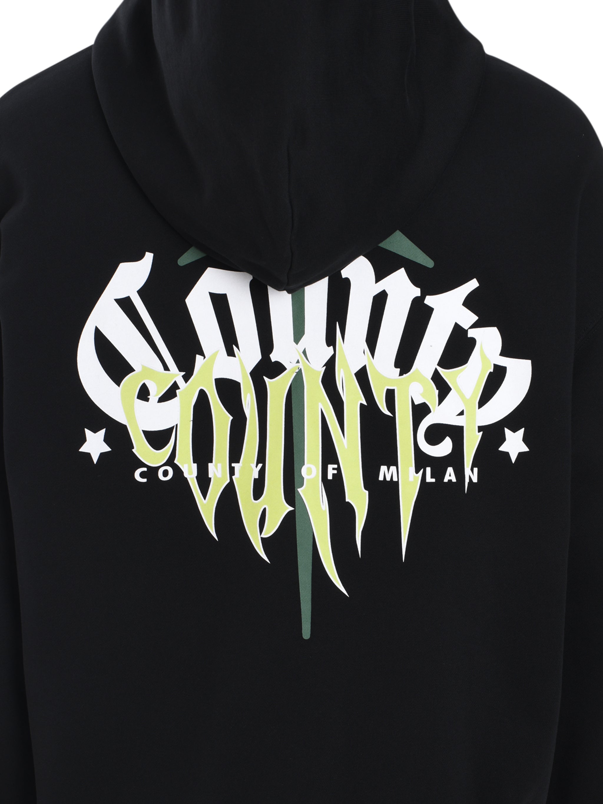 COUNTY GOTH BOXY HOODIE BLACK DEEP GREEN