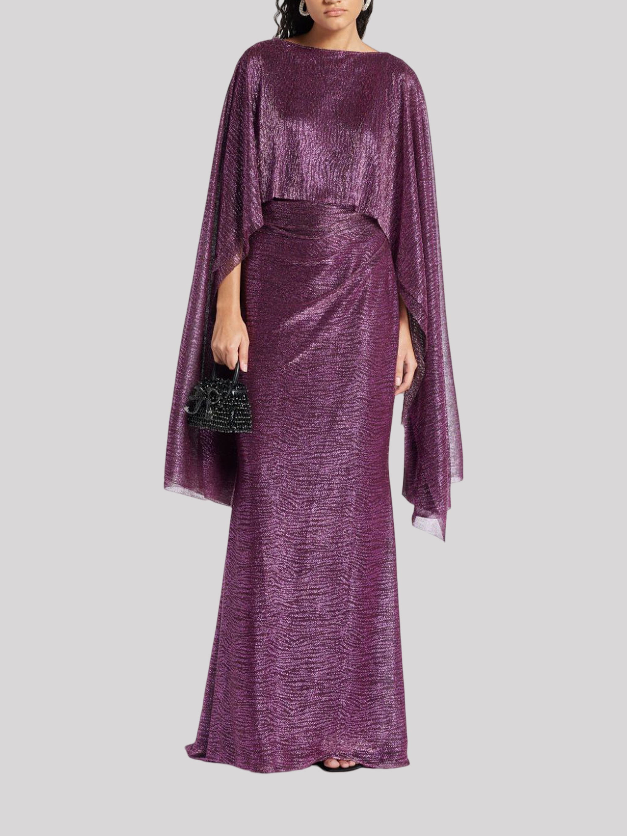 LONG DRESS PINPOINT METALLIC VOILE