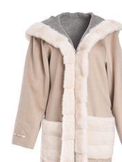 REVERSIBLE LONG COAT WITH MINK FUR