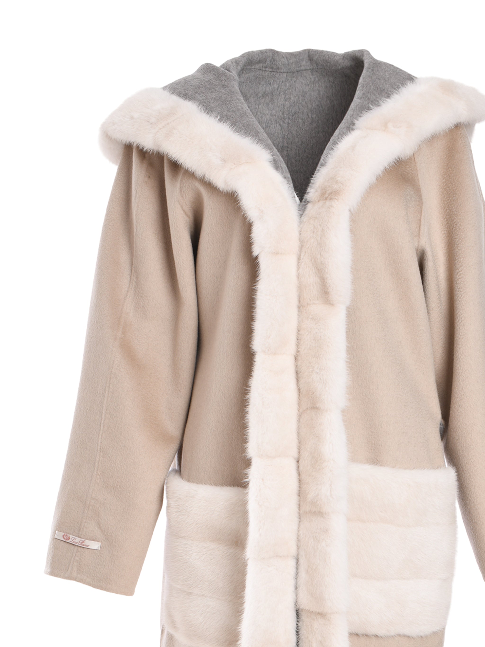 REVERSIBLE LONG COAT WITH MINK FUR