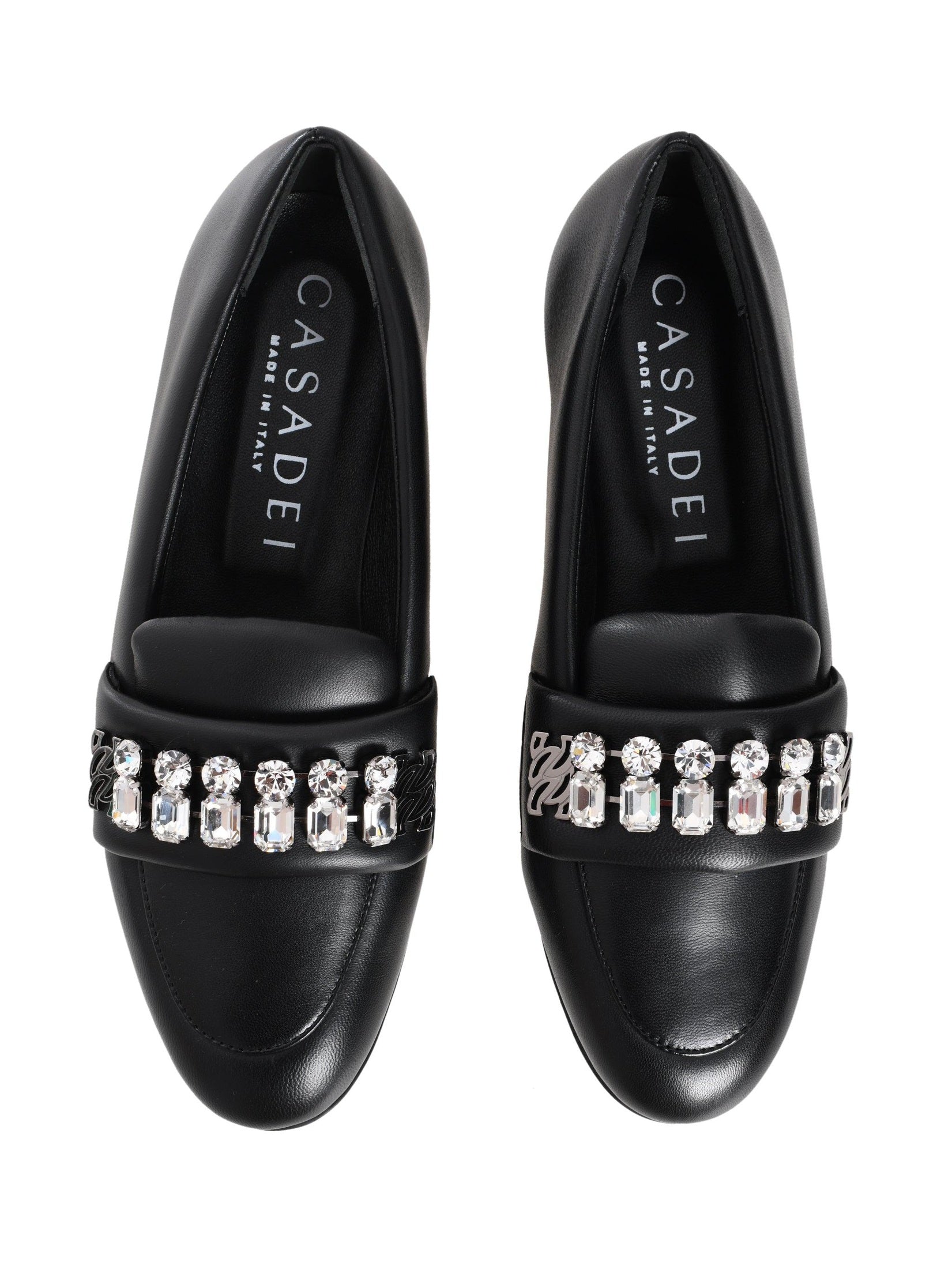 Puff leather ballerinas