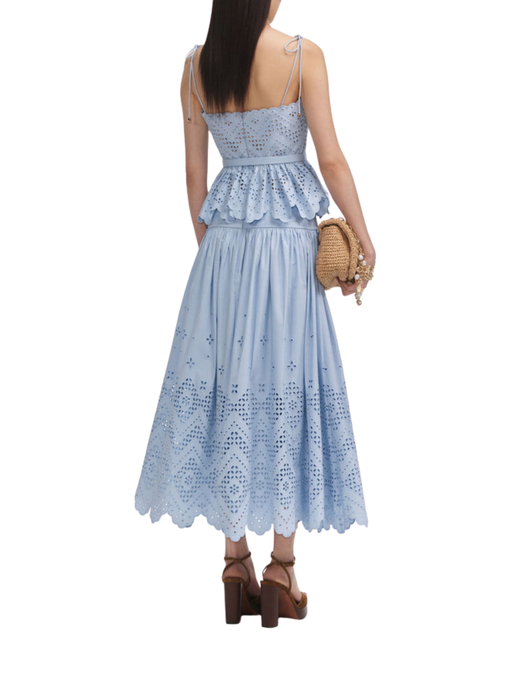 Blue Cotton Broderie Top