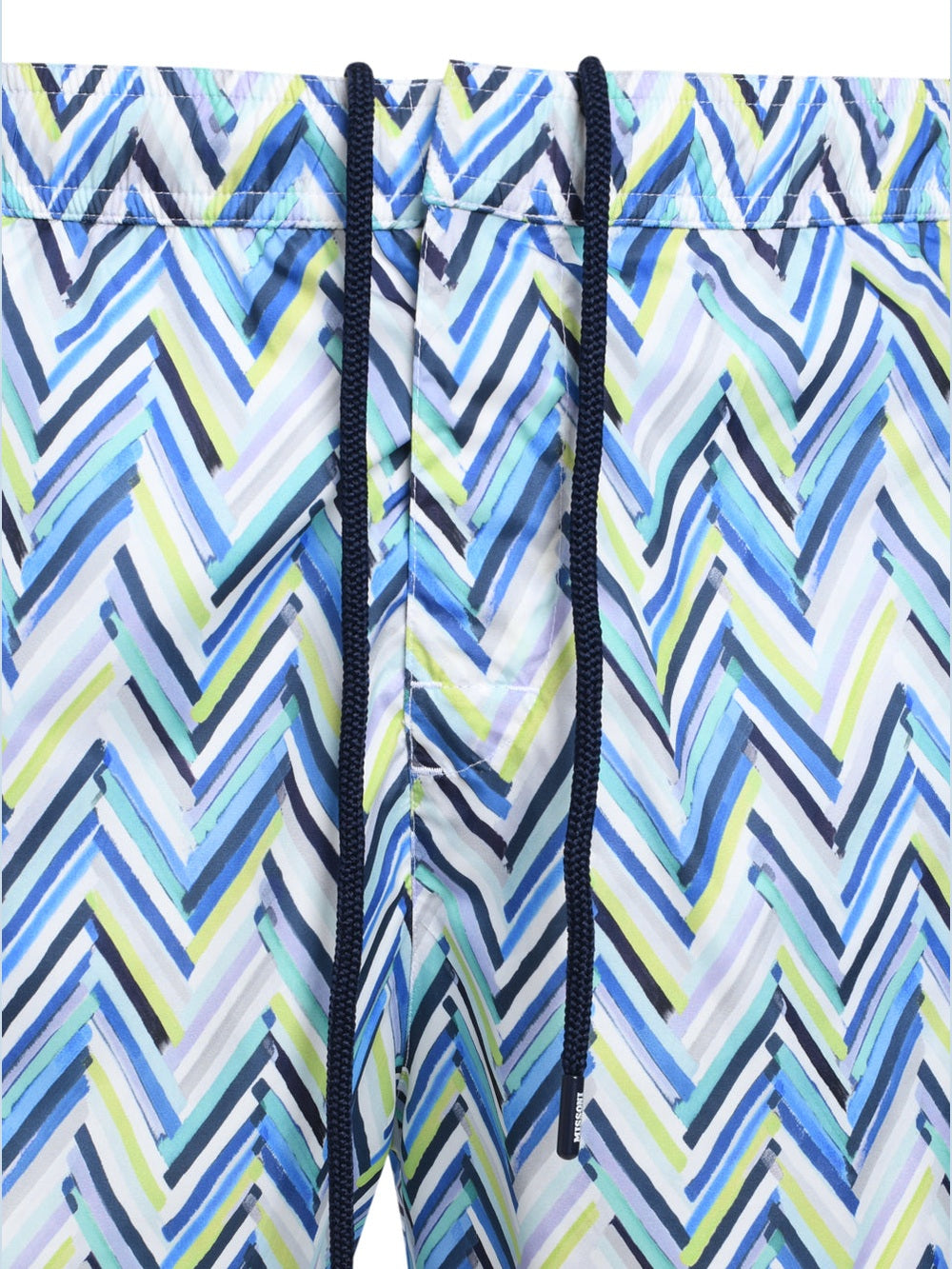 Swimwear boxer style zigzag print brush stroke effect