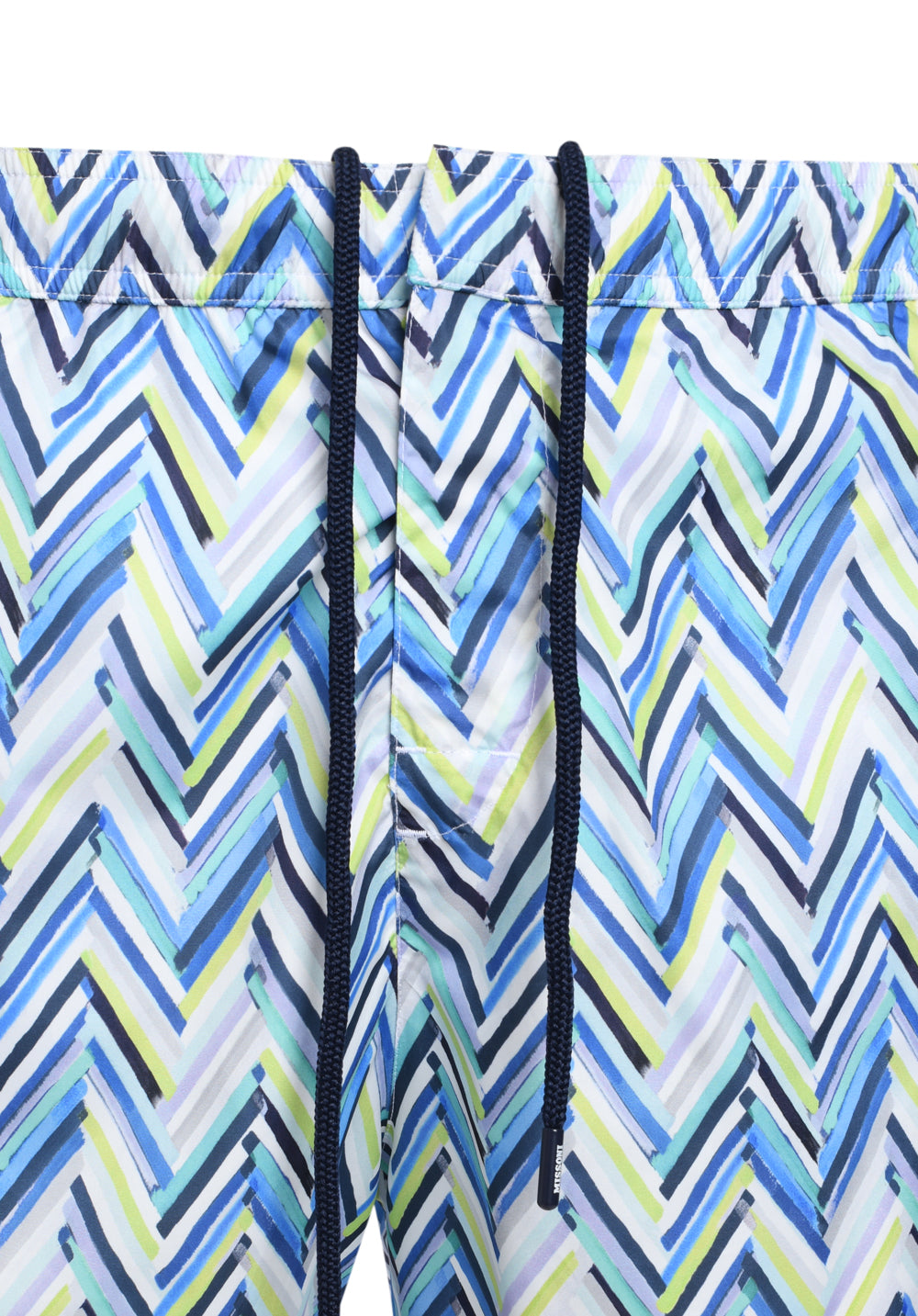 Swimwear Boxer Style Zigzag Print Brush Stroke Effect