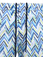 Swimwear boxer style zigzag print brush stroke effect