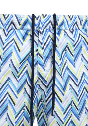 Swimwear Boxer Style Zigzag Print Brush Stroke Effect