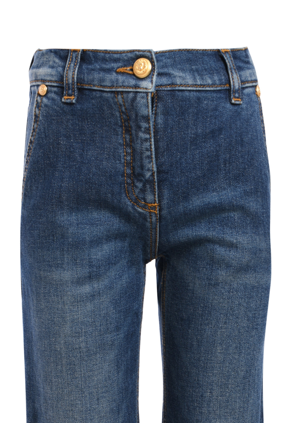 mid-rise panelled flared jeans