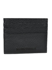 Emporio armani logo-embossed leather cardholder and keyring