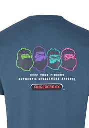 Men Keep Your FINGERX T-shirt in Dark Blue