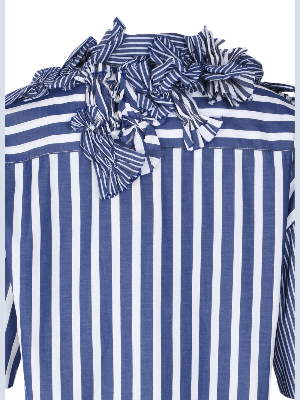 Sybel 3d embellished short sleeve mix cotton stripe shirt