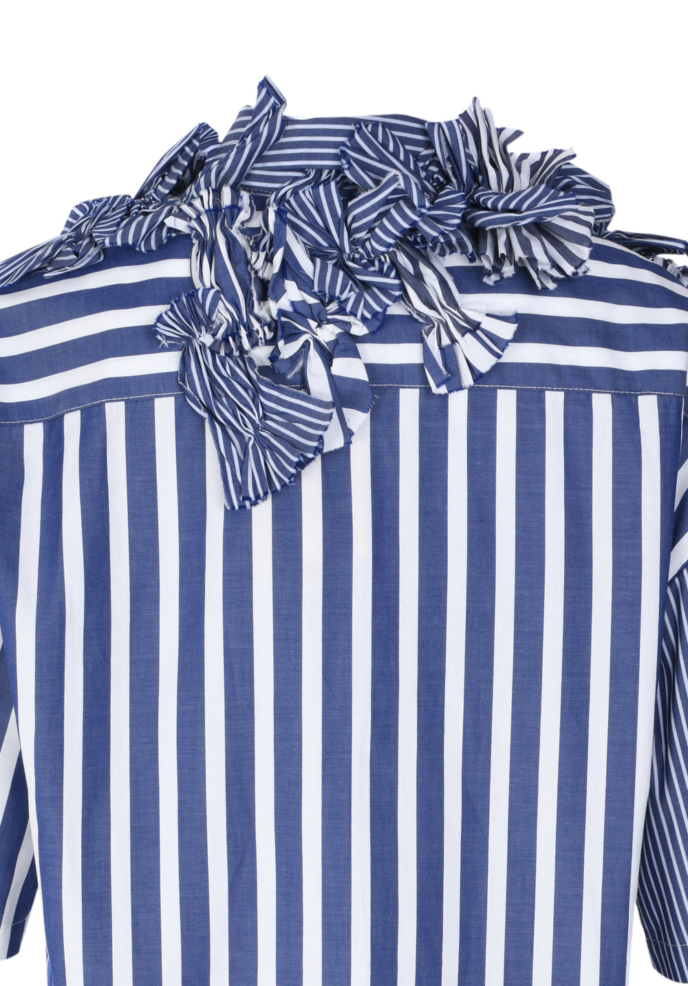 SYBEL 3D EMBELLISHED SHORT SLEEVE MIX COTTON STRIPE SHIRT