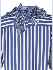 Sybel 3d embellished short sleeve mix cotton stripe shirt